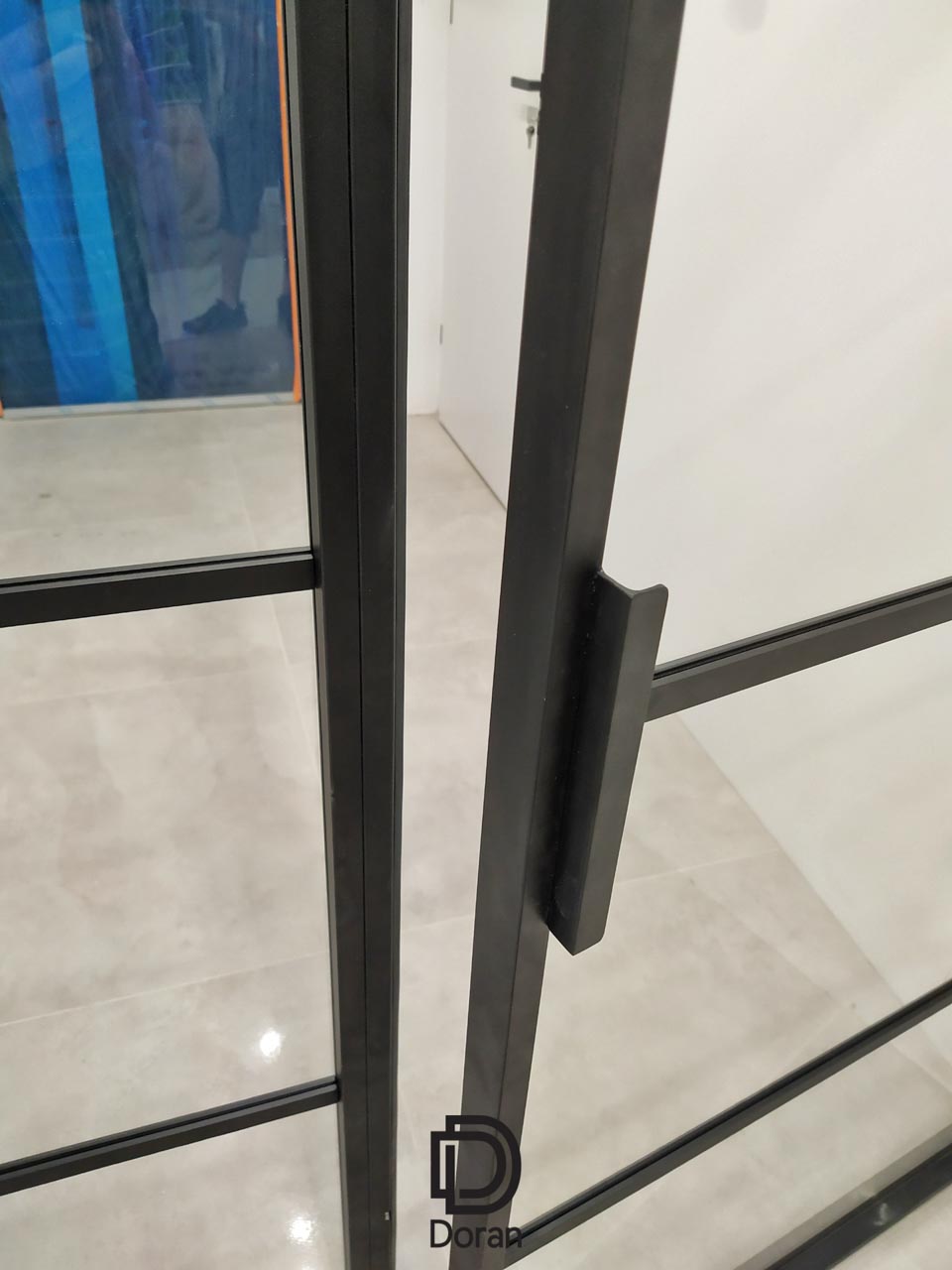 Stalowe drzwi dwuskrzydłowe szklane w metalowej ramie - Jamno (3)