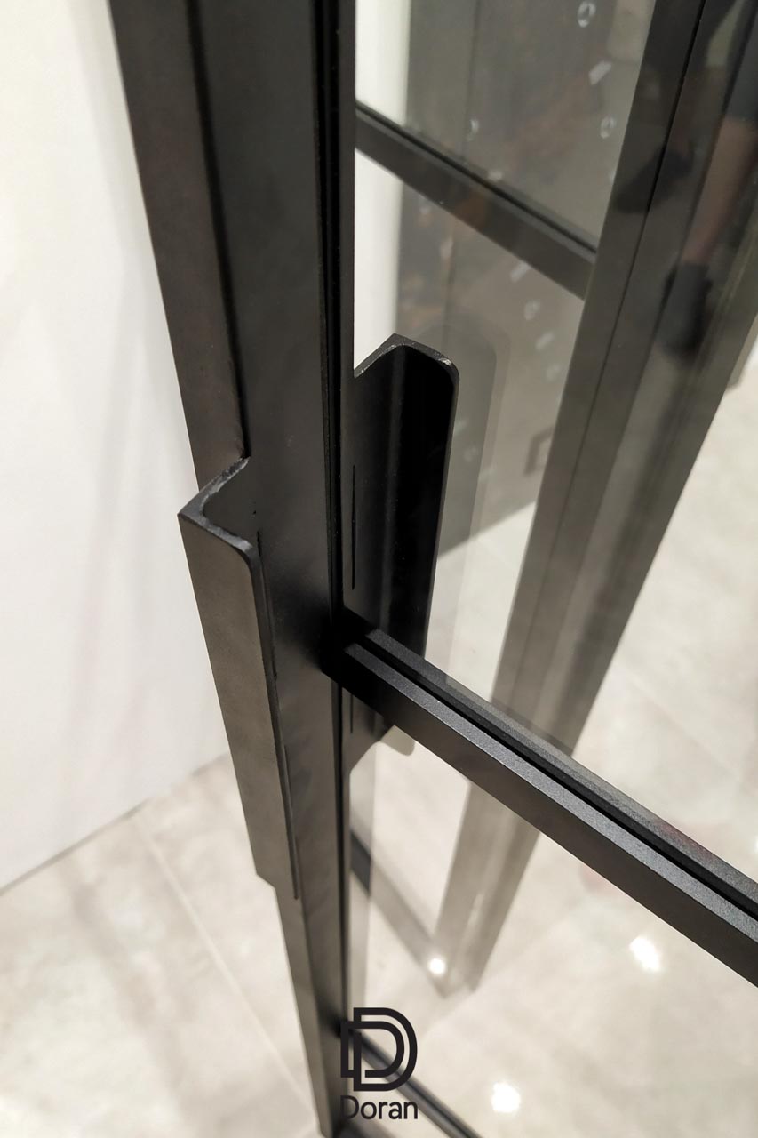Stalowe drzwi dwuskrzydłowe szklane w metalowej ramie - Jamno (5)